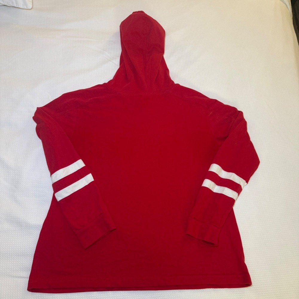 NHL Detroit Red Wings Lace Up Hoodie Youth Large 12/14 Red Long Sleeve Shirt - Picture 8 of 9